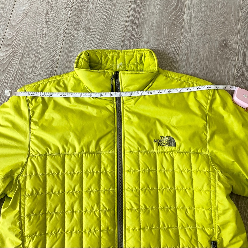 THE NORTH FACE MENS LIME GREEN DOWN PUFFER JACKET INSULATED THERMO ZIP MEDIUM - Picture 6 of 8